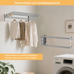 Wanddroogrek - Droogrek Inklapbaar - Wasrek - Droogtoren - Droogrekken - Zwart — thumbnail 5