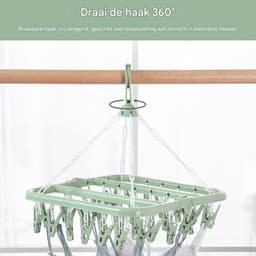 EXCITAT Droogrek voor kleding - Droogrek van kunststof - met 32 ​​clips - Hangend - Geschikt voor sokken, ondergoed, kleine artikelen — thumbnail 4