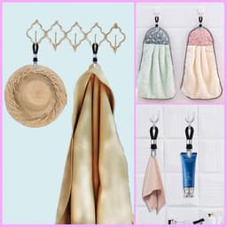 Black Towel Clips - 4pcs Hanging Tea Towels Clip - Brackets-Braided Cotton Towel Clips met Hanging Loop voor Hanging Clothes - Tea Towel/Beach Towel/Towel Clip Hooks voor Gebruik — thumbnail 4