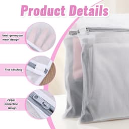 4 Wasnetten voor Wasmachine - 30x40 cm Kuiswaszak met Rits - Beschermnet voor BH Sokken Kleding - Reiswaszak voor Schoenen Shirts Delicate Was — thumbnail 4