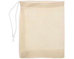 Katoenen vruchtenzakje met rijgkoord 10x15cm voor waterkefir maken, kombucha maken, jun en 2e fermentatie