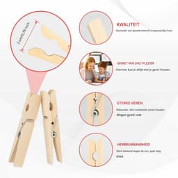EXCITAT 100 stuks - Clips - Kleine houten clips - Lente wasknijpers - Geschikt voor foto's, feesten, kantoren, scholen, kleding — thumbnail 3