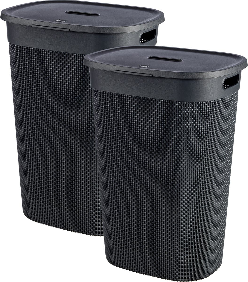 Curver Filo Wasmand met deksel 55L - 2 stuks - Antraciet — afbeelding 1