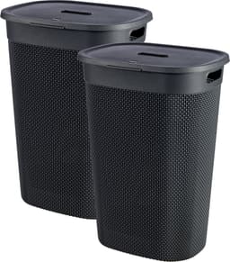 Curver Filo Wasmand met deksel 55L - 2 stuks - Antraciet — thumbnail 1