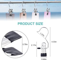 Goodivery ® Set van 24 Stevige Metalen Hangclip Haken met 360 Graden Rotatie voor Diverse Kledingstukken — thumbnail 3