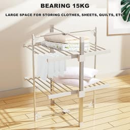 FurnStar - Droogrek K120 - Elektrische droogrek - Verwarmde Wasrek - ‎Droogrek met Verwarming - 72 x 77 x 99 cm - Grijs — thumbnail 4