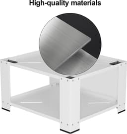 Wasmachine Verhoger - Dubbel - Wasmachine opbouwmeubel - Tot 150kg - Wasmachine Kast - Wasmachine Sokkel Universeel Wit — thumbnail 3