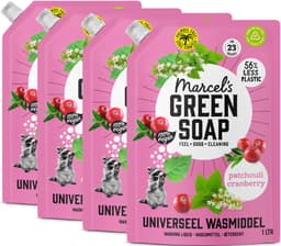 Marcel's Green Soap Universeel Wasmiddel Navulling - Patchouli & Cranberry - 4 x 1L - 92 wasbeurten — thumbnail 1