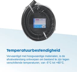 ProPlus Afvalwaterslang - 2.5 m - Afwatering - Temperatuurbestendig - Flexibel en Uittrekbaar - ø 32 mm - Voor het Geleiden van Afvalwater vanuit caravans/campers, vijvers en zwembaden - Afvoerkanaal - Zwart — thumbnail 5