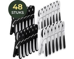 Gandria Wasknijpers 48 Stuks - Kunststof Wasknijpers - Set van 48 Plastic Knijpers - Wasrek Knijpers 10 Kg - Zwart/Wit en Wit/Zwart — afbeelding 1
