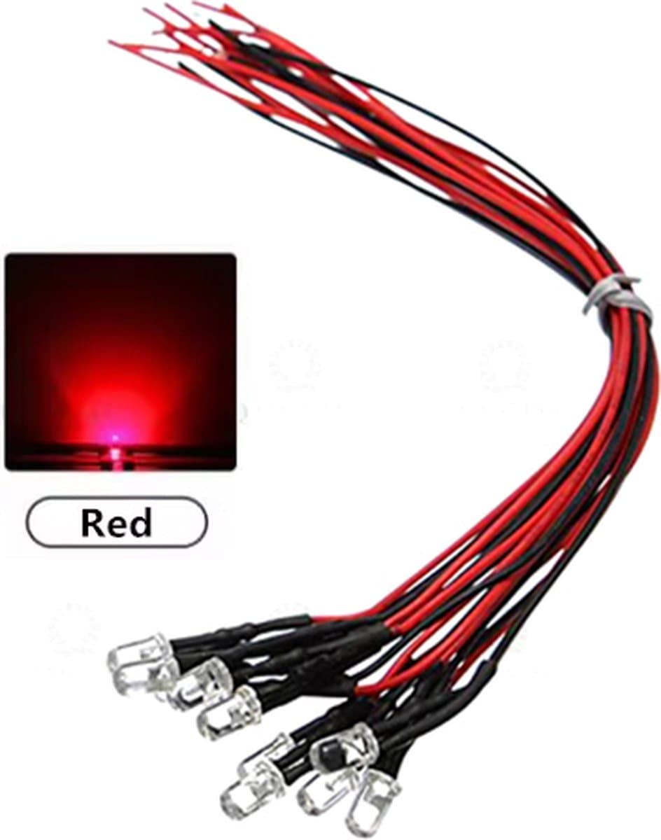 Knipper Led 5mm Blinking met kabel 12V - 10 stuks — afbeelding 1