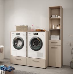 Wasmachine en droger ombouw - Met lade - Beige — thumbnail 4
