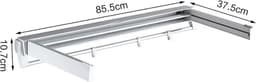 Botec Wanddroogrek inklapbaar - wasrek - droogrek - bespaard ruimte voor compacte ruimtes - 85,5 x 37,5 x 10,7 cm — thumbnail 5