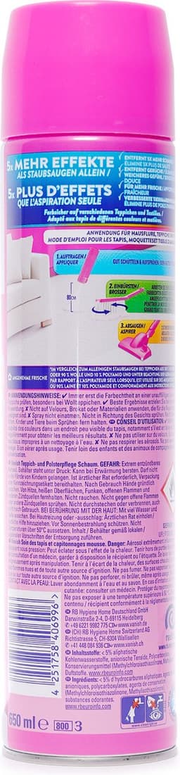 Vanish Oxi Action Tapijtreiniger - Vlekverwijderaar - Schuim - 600ml — thumbnail 2