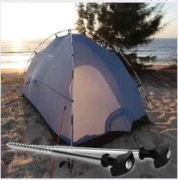 48x steel tent pegs - robust ground pegs with thread for camping and outdoor use - ideal for normal and hard ground with T-handle, approx. 21cm long — thumbnail 2