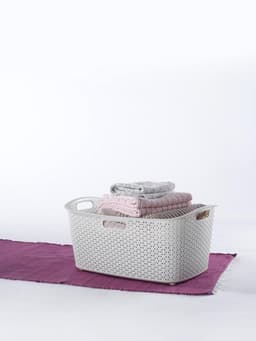 Curver My Style - Wasmand - 47L - Rattan Look - Ergonomische Handgrepen - Off-White — thumbnail 2
