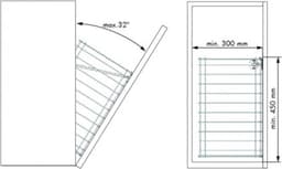 Eleganca Uitneembare Wasmand - 316 x 420 x 270 mm - kantelbare wasmand - compacte wassorteerder - inbouw wasbox - staal — thumbnail 2