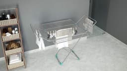 Inklapbaar Droogrek Universeel Wasrek voor in de Badkamer/Tuin/Slaapkamer/Balkon - Aluminium 163 x 100 x 118 cm — thumbnail 3