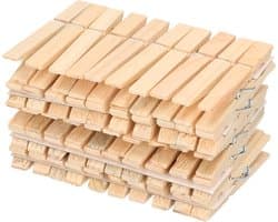 Sorex Wasknijpers - 150x stuks - hout - knijpers - metalen slagveer - was ophangen
