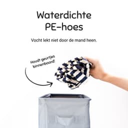 ByLara - Opvouwbare Wasmand - Op wieltjes met Handvat - Wasbox - Antraciet - 42L — thumbnail 4