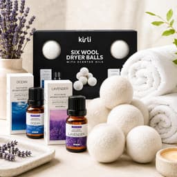 Wollen drogerballen 6 stuks - met lavendel en oceaan geuroliën - herbruikbaar - sneller drogen - SnelShoppen — thumbnail 5