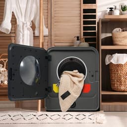 Mini Wasdroger - Wanddroger - Compacte Droger - Droogtrommel - 830W - 5 Programma's - 4.5kg - PTC Verwarming - Wandmontage - Appartement - 49,5cm - 1 Stuk - Zwart — thumbnail 4
