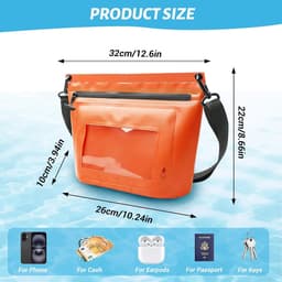 tas voor zwemmen, 6 liter, waterdichte heuptas voor surfen, rivierzoeken, raften, klimmen, wandelen, verkennen (oranje — thumbnail 4
