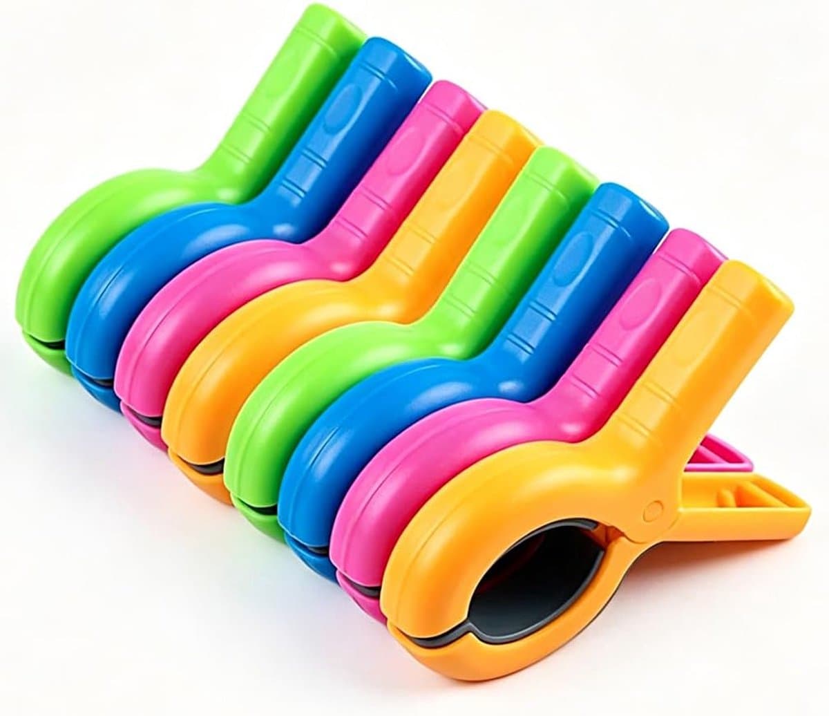 Wasknijpers stormbestendig - grote klemmen voor windbescherming - antislip en sterke grip - set van 8 - ShopVlot — afbeelding 1