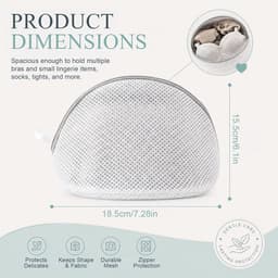 Wasnetjes voor bh's - halfrond 18 x 16 cm - fijnmazig polyester - beschermt tegen vervorming en haken - ShopVlot — thumbnail 3