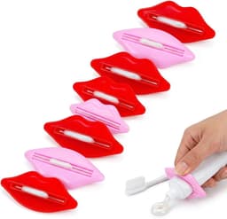 Tubeknijpers set 8 stuks - kunststof - nude roze en rood - efficiënt gebruik voor tubes - ShopVlot — thumbnail 1