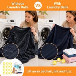 Herbruikbare Anti-Pluisballetjes 12 Stuks - Geel-Wit - Voor Het Verwijderen Van Dierenharen - ShopVlot — thumbnail 2
