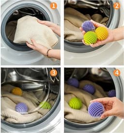 Wasballen - Herbruikbaar - Rubberen siliconen - 9 Stuks - Stof verzachten - Wasmachine - Verminderen rimpels - Geschikt voor wasmachine en wasdroger - Blauw — thumbnail 2