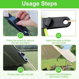 10 stuks zeilspanners, zeilbevestiging, tarp clips, tentzeilclips, verstelbare zeilbevestiging voor camping, luifels, zonnezeil en tuin, antislip ontwerp voor een veilige grip — thumbnail 2