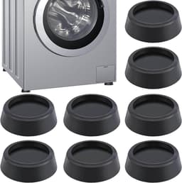 Trillingsdempers Wasmachine/Droogkast - 6 stuks - Trillingsmat - Voetjes wasmachine - Voetjes Droger - Wasmachine Geluidsdempers / Vibratiedempers - Wasmachine demper - Anti Vibratie - Antislip Rubber - Antislipmat - Schokdempers wasmachine - Zwart — thumbnail 1