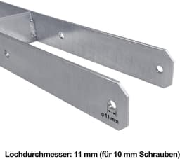 H-paaldrager - Grondanker - Constructie Versterken - Thermisch Verzinkt Staal - 600 mm Lengte - Zilver — thumbnail 5