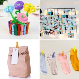 Mini knijpers - 200 stuks - 2,5 cm - Kleine houten mini knijpers - Knijpertjes - Fotoknijpers - Geboorte wasknijpers - Kaartknijpers - Decoratie Clips - Fotohouder - Kerstkaart hangers - Polaroid - Knijper om foto's aan op te hangen - Veelkleurig — thumbnail 2