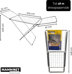 Mammoet Droogrek Flint met Vleugels – 18 m Drooglengte – Inklapbaar – Zwart — thumbnail 1