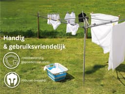 ApexArte® Droogmolen met Voet voor Camping & Thuis - Wasrek Staand - Droogrek Inklapbaar — thumbnail 3