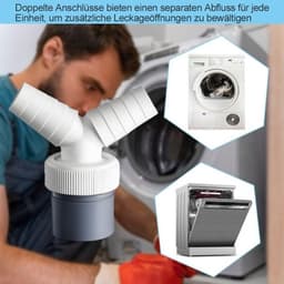 Y-Adapter Afvoer voor Vaatwasser en Wasmachine - 40mm met 2 Slangklemmen — thumbnail 3
