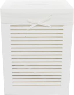 Wasmand - Linnenmand - Kleding Opbergen - Afneembare Overtrek - 35x25x46 cm - Wit — thumbnail 3