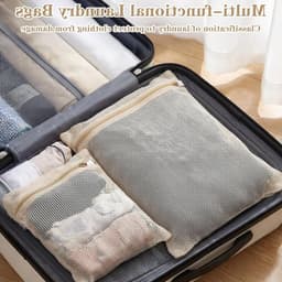 Set van 2 Katoenen Wasnetten voor Delicate Kleding, Ademend Met Rits voor Ondergoed, Sokken en Kledingstukken - 15,75×12 cm en 7,87×12 cm — thumbnail 2