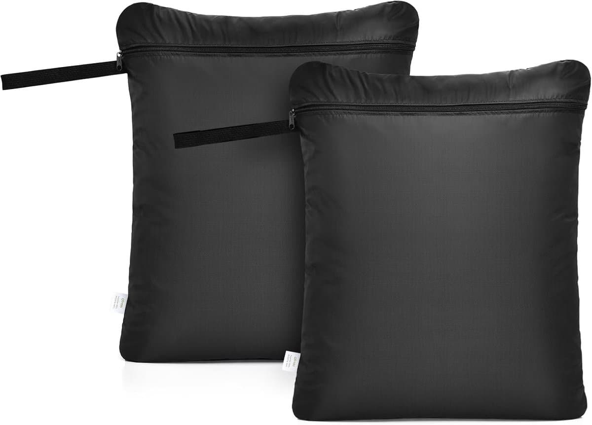 SnelShoppen - 2Pcs Waszak - Waterdichte Reiszak voor Nat en Droog - Organizer met Rits voor Gym, Zwemmen, Workout, Yoga, Strand, Zwembad (50x60cm) — afbeelding 1