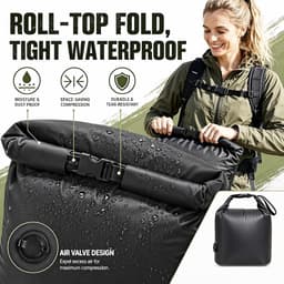 SnelShoppen - RANJIMA Waszak voor op reis, Waterdichte Opbergzak met Kliksluiting, Compressie-Reisorganizer, Vuilwaszak voor Zwemmen, Fitness, Reizen, — thumbnail 5