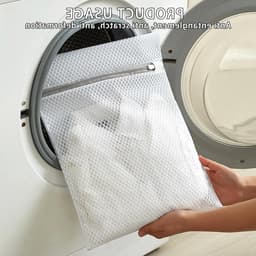 Set van 3 Herbruikbare Waszakken van Honingraatmesh, Milieuvriendelijk Polyester met Rits voor Bescherming van Delicate Kleding zoals Truien, Sokken en Ondergoed (S-M-L, Wit) — thumbnail 2