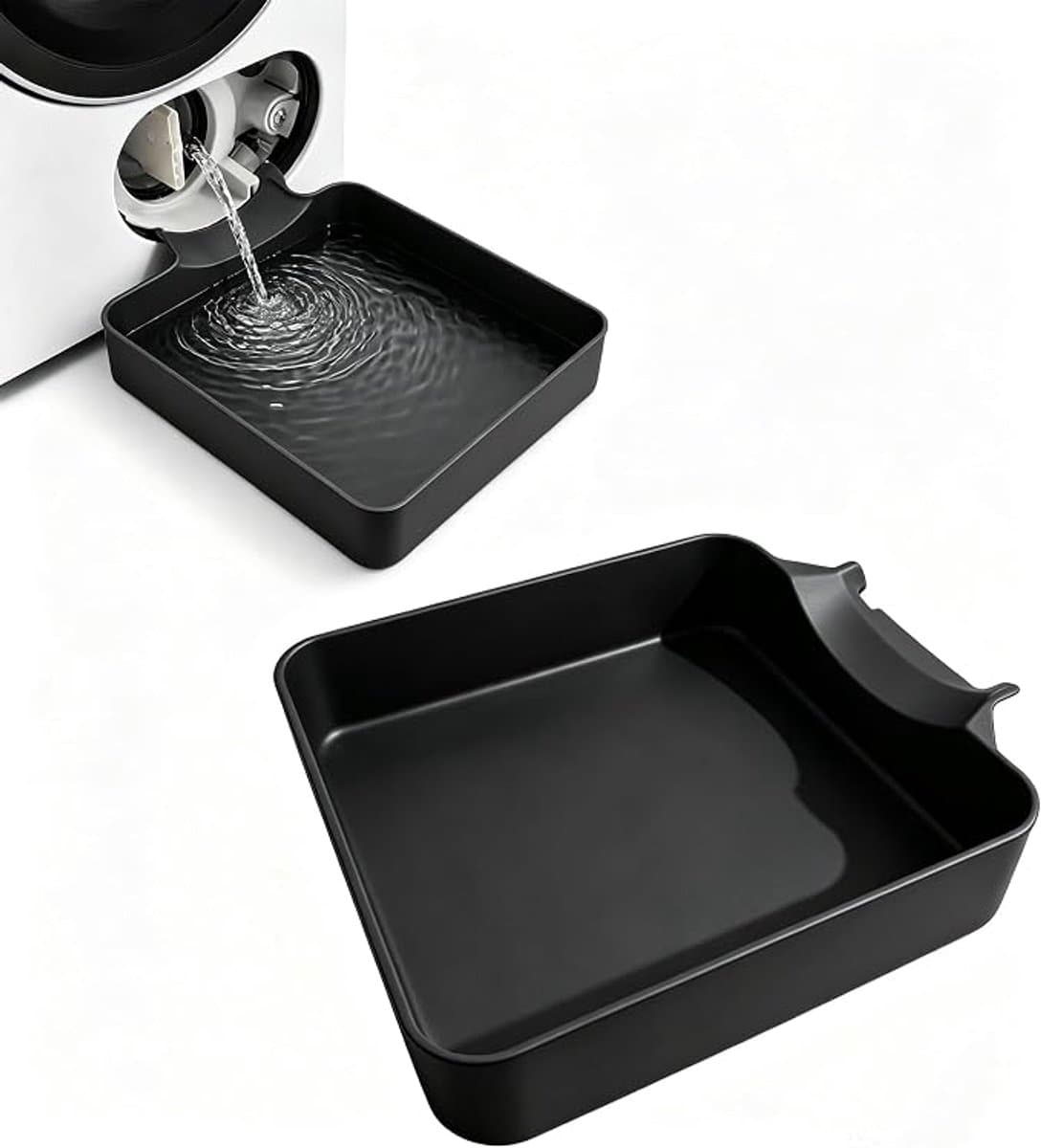 Lekbak Wasmachine - Opvangbak - Universele Wasmachine Lekbak -Afvoerbak Voor Wasmachines - 17.5 × 16.4 × 4.5 Cm - Eenvoudig Te Installeren - Afvoer Van De Wasmachine - Afvoerbak - Geschikt Voor Appartementen, Garages En Huurwoningen - Zwart — afbeelding 1