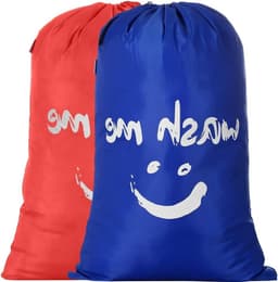 Grote Vouwbare Waszakken van 120 Liter voor Vuile Was, Duurzaam 420D Stof, Ideaal voor Thuis en Reizen, Oranje/Donkerblauw — thumbnail 1