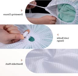1 Pcs Trekkoord Waszak, 70×90cm Mesh Waszak voor Delicate Kleding, Sterke en Duurzame Netwaszak voor de Wasmachine, Ideaal voor Ondergoed en Fijne Stoffen — thumbnail 2