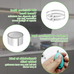 Flexibele PVC Afvoerslang 6m met 80mm Diameter, Aluminium Buizen, RVS Slangklemmen en Aluminium Folie voor Airco's en Wasdrogers — thumbnail 4