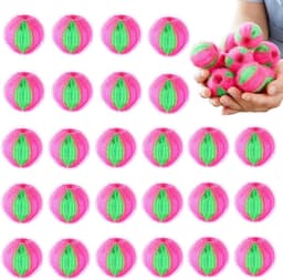 SnelShoppen - 24 Stuks Dierenhaarverwijderaar Wasmachine - Herbruikbare Pluisballen voor Dierenharen - Nylon - Geel en Blauw - Effectief en Praktisch — thumbnail 2