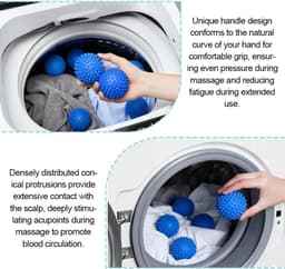 SnelShoppen - Set van 5 Herbruikbare PVC Droogballen - Versnel het Droogproces, Verminder Kreuken in Kleding, Ideaal voor Wasmachine en Droger — thumbnail 5
